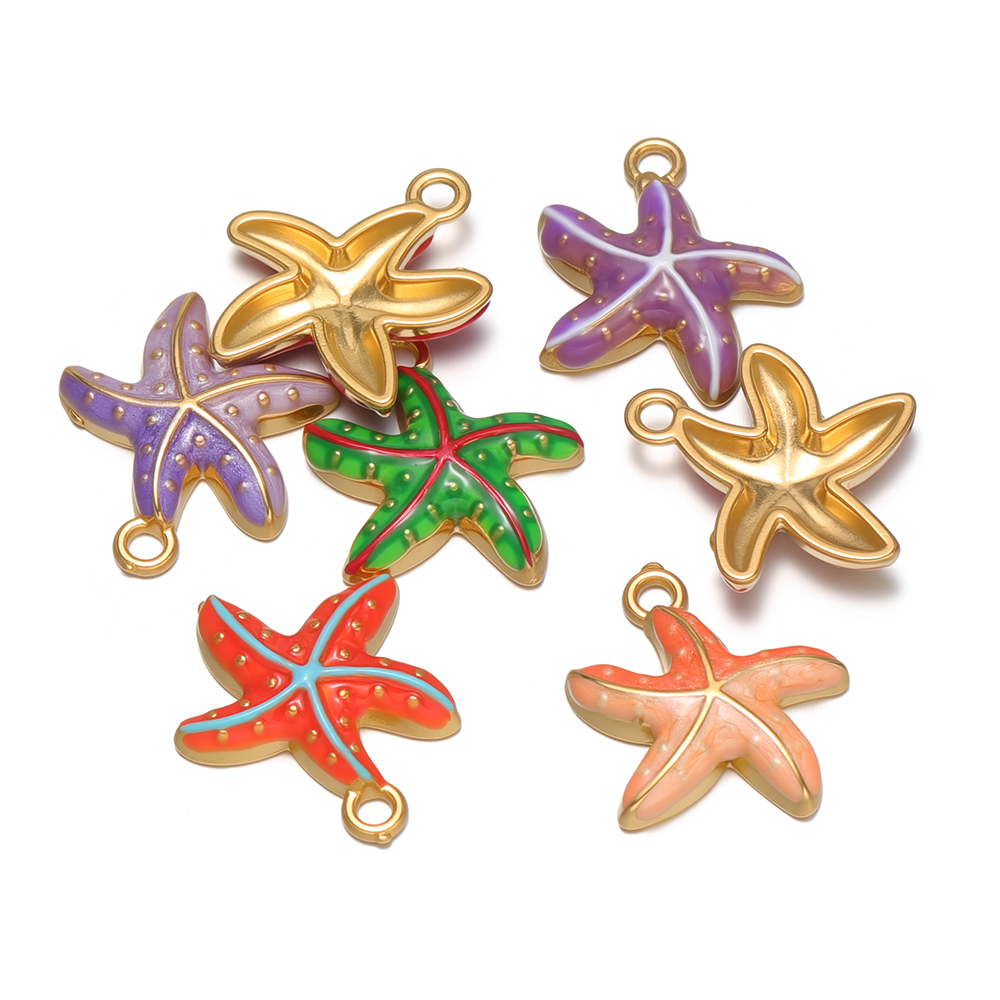 Jewelry Making For Kids - 5 adet Paslanmaz Çelik Emaye Pembe