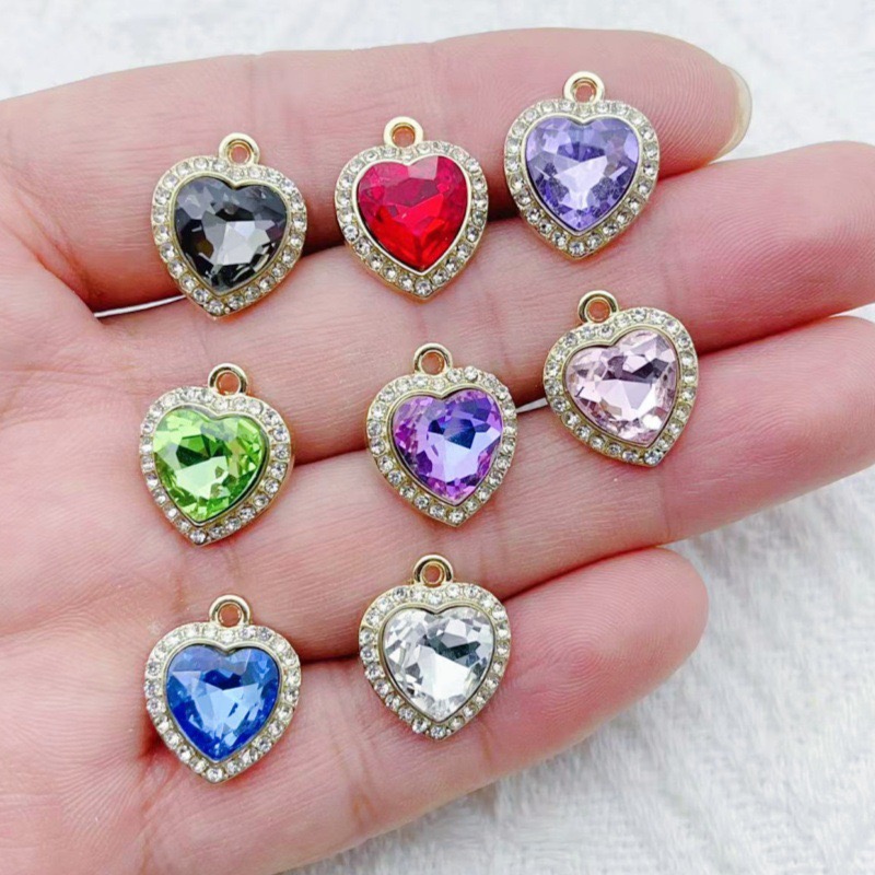 Jewelry Making Diy - 10 adet kalp şeklinde kakma renkli