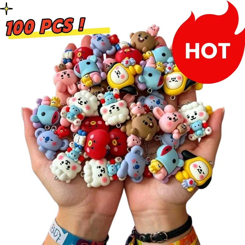Jewelry Making Ideas - 7 adet BT21 Reçine Karikatür Figür