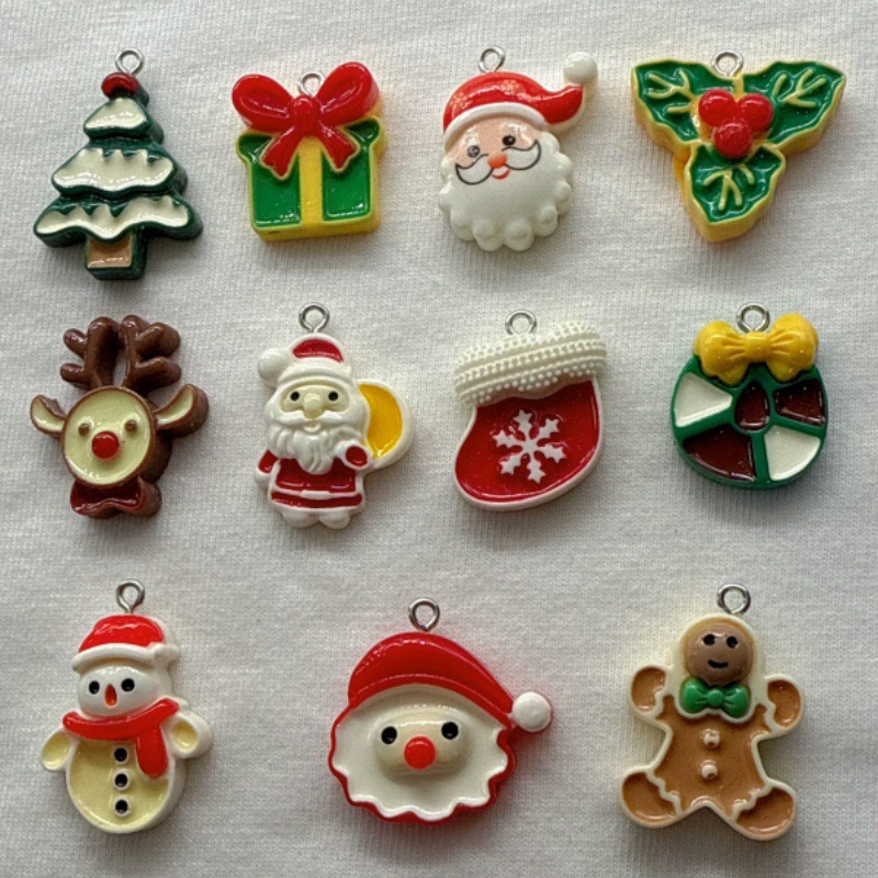 Jewelry Making Diy - 10 adet Noel Karikatür Serisi Reçine