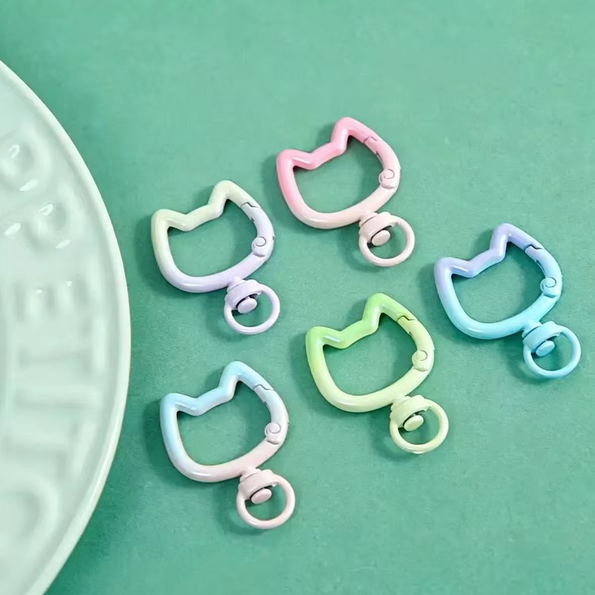 Jewelry Making Ideas - 5-10 adet degrade sevimli kedi toka
