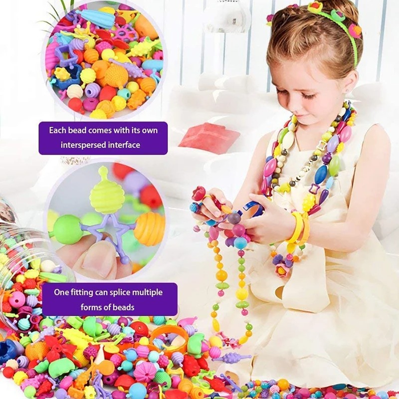 188-608 adet Pop Boncuk Çocuk  - Jewelry Making 4 Year Old incelemesi ve fiyatı