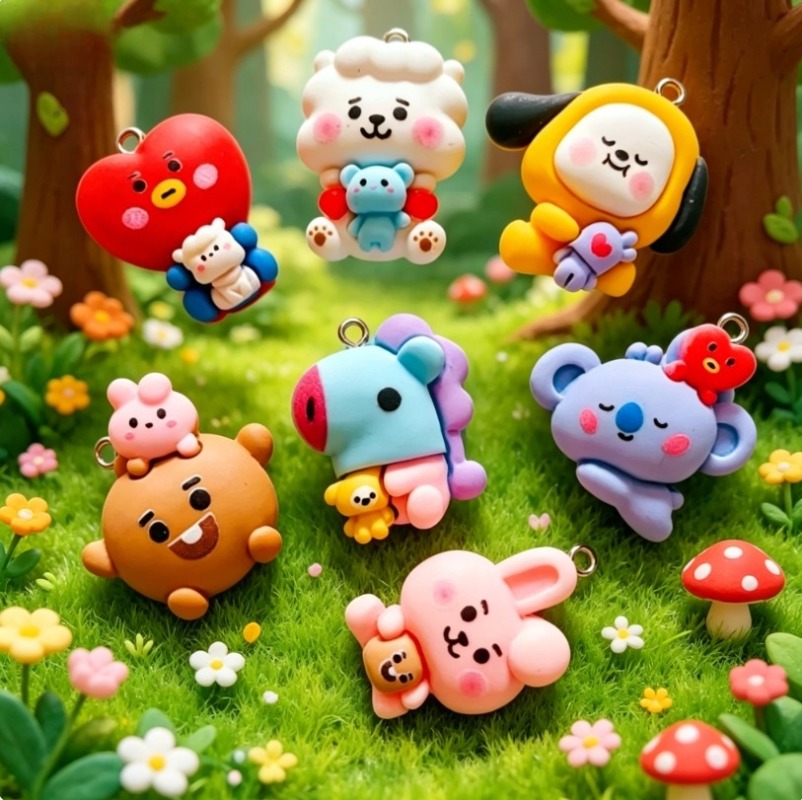 7 adet BT21 Reçine Karikatür F - Jewelry Making Ideas incelemesi ve fiyatı