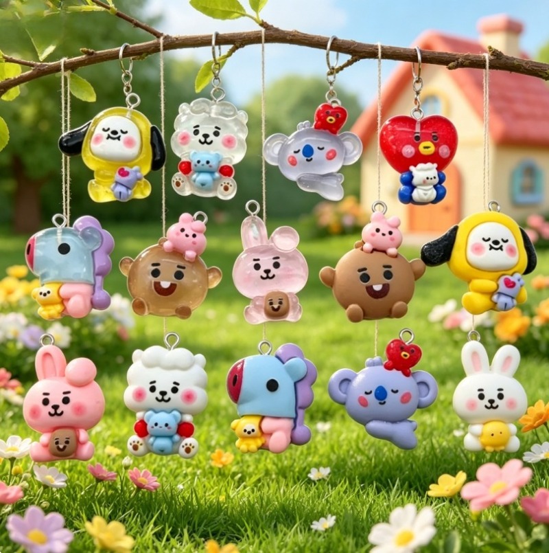7 adet BT21 Reçine Karikatür F - Jewelry Making Ideas incelemesi ve fiyatı