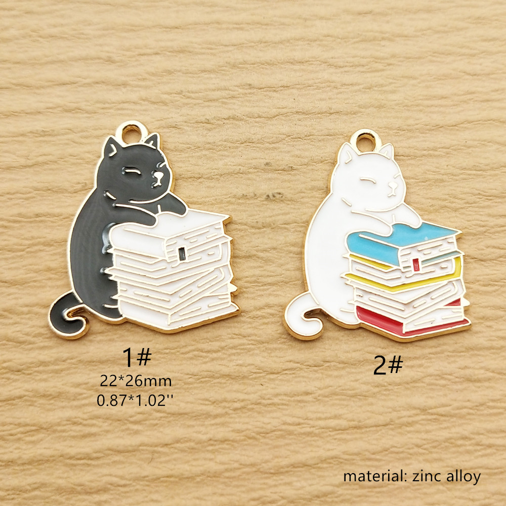 10 adet kitap kedi Charm takı  - Jewelry Making Books incelemesi ve fiyatı