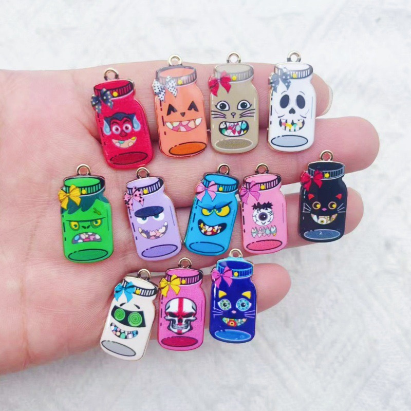12 adet alaşımlı baskılı şişe  - Jewelry Making Diy incelemesi ve fiyatı
