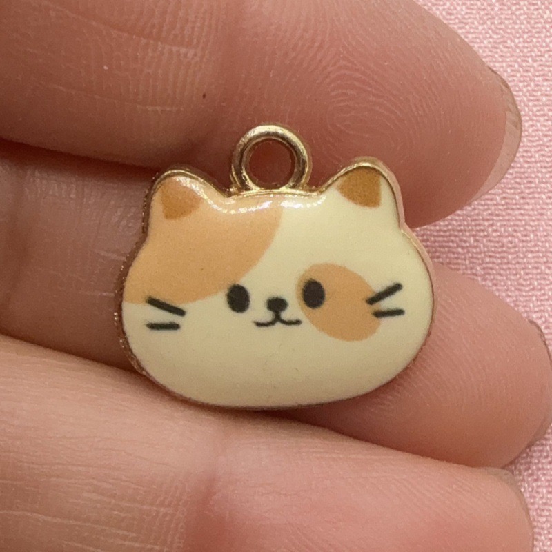 12 adet Baskılı Kedi Kafası Al - Jewelry Making Diy incelemesi ve fiyatı