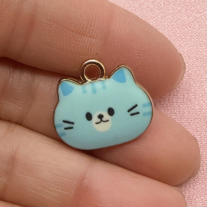 12 adet Baskılı Kedi Kafası Al - Jewelry Making Diy incelemesi ve fiyatı